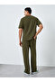 Men Olive Green T-Shirt and Trousers Co-Ords - 6