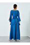 Women Blue Embellished Belted Jalabiya - 5