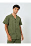 Men Textured Olive Green Shirt and Pants Co-Ords - 3