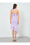 Women Lilac Off Shoulder Big Knee-Length Dress - 5