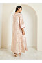 Women Pink Floral Jacquard Maxi Jalabiya - 5