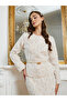 Women Floral Jacquard Belted Top and Skirt Co-Ords - 2