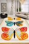 Mosso Butterfly Patterned Woven Base Modern Decorative Carpet Mosso2072 - 2