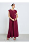 Women Red Pleated Short Sleeve Jalabiya - 3