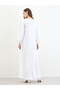 Women White Tie-Up Neck Jalabiya - 5
