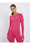 Women Pink Stitch Thumbhole Top and Leggings Set - 2