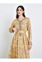 Women Yellow Floral Printed Embroidered Jalabiya - 3