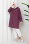 Women's Hooded Jacket with Top Pockets, Wear and Go, Plum Color - 2