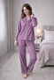 Women's Colorful Buttoned Soft Fabric Pajama Set - 2