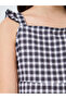 Girls Black Gingham Print Strappy Dress - 3