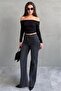 Smoked Wide Leg Women's Trousers Sh351 - 7