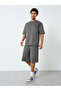 Men Grey Short Sleeve T-Shirt and Shorts Co-Ords