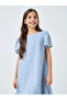 Girls Light Blue Lace Short Sleeve Dress - 2