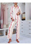 Women Striped Floral Print Shirt and Pyjama Set