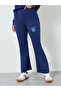 Women Navy Blue Sweatshirt and Wide Leg Pants Co-Ords - 5