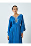 Women Blue Embellished Belted Jalabiya - 2