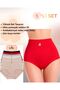 High Waist Bamboo Textured Women's Panties Set of 5 95% Cellulose L/Xl-2034