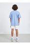Boys Blue Football Graphic T-Shirt and Shorts Set - 5
