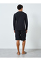 Men Black Knitted T-Shirt and Shorts Pyjama Set - 5