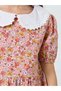 Girls Pink Floral Print Puff Sleeve Dress - 3