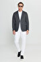 Men's Black Regular Fit Regular Cut Swallow Collar Flared Flap Pocket Blazer Jacket - 2