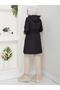Leopard Print Inside Detail K Hooded Elastic Waist Trench Coat Mde905010 - 8
