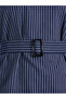Women Striped Stand-Up Collar Belted Top and Pants Co-Ords - 3