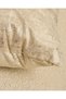 Ivory Velvet Cushion With Foil Print - 2