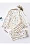 Women Graphic Print Long Sleeve Shirt and Pyjama Set - 2
