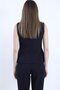 Paneled Jacket Collar Classic Women's Vest-White - 4