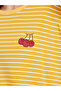 Women Yellow Stripes Embroidered Nightdress - 3