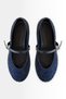 Women's Stone Detailed Buckle Ballerina Flats Black, Navy Blue - 3