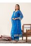 Women Floral Embroidered Organza Kurta with Trousers and Dupatta Set - 3