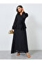 Women Black Lace Wrap Maxi Dress - 3