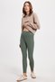 Women's Slim Fit Slim Fit Scuba Fabric Elastic Waist Khaki Leggings - 5