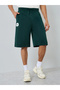 Men White Brooklyn Graphic T-Shirt and Green Shorts Co-Ords - 4