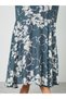 Women Blue Floral Sleeveless Mermaid Hem Maxi Dress - 4