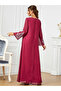 Women Embroidered V Neck Jalabiya with Hijab - 4