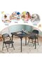 3-Piece Folding Kids Table and Chairs Set Activity Table, for Home, Crafts, Snack Time, Homework - 4