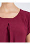 Women Red Pleated Short Sleeve Jalabiya - 4
