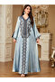 Women Embroidered V Neck Jalabiya with Hijab - 2