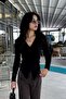 Noa Noa Collar and Waist Button Detail Sweater - Black Black - 4