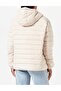 Women's Mock Neck Hooded Beige Coat - 15206086 - 2