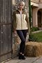 Women's Beige Zippered Winter Sweatshirt - with Pockets