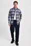 Men's Slim Fit slim fit checkered winter lumberjack shirt - 2