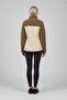 Women's Beige Zippered Winter Sweatshirt - with Pockets - 3