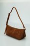 Tan Color Knitted Pattern Zippered Adjustable Short Strappy Women's Bag - 7