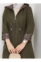 Leopard Print Inside Detail K Hooded Elastic Waist Trench Coat Mde905010 - 8