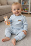 Men's Cotton Combed Cotton Baby Blue 2-Piece Set