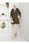 Leopard Print Inside Detail K Hooded Elastic Waist Trench Coat Mde905010 - 4